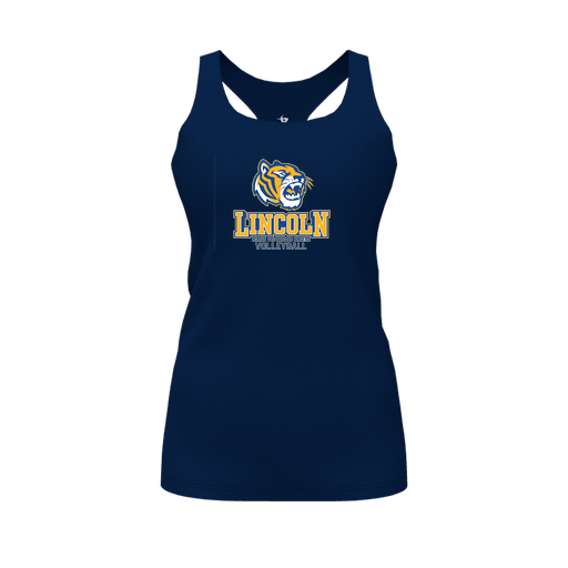 [FT0TRBNV-FYS-LOGO1] Decker Racerback Tank Top (Female Youth S, Navy, Logo 1)