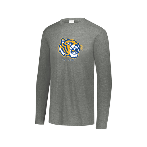 [FTLCUBGY-AXS-LOGO2] Decker Men's Tri-Blend T-Shirt - Long Sleeve (Adult XS, Gray, Logo 2)