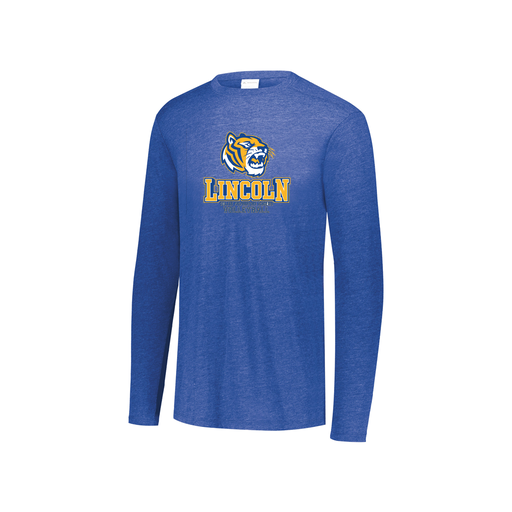 [FTLCUBRY-YS-LOGO1] Decker Youth Tri-Blend T-Shirt - Long Sleeve (Youth S, Royal, Logo 1)