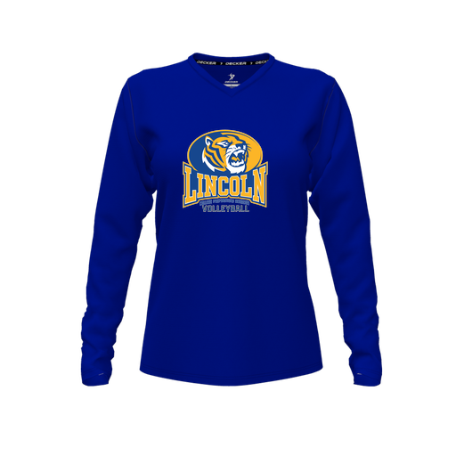 [FTLVCFRY-FYXS-LOGO3] Comfort T-Shirt (Female Youth XS, Royal, V Neck, Logo 3, Long Sleeve)
