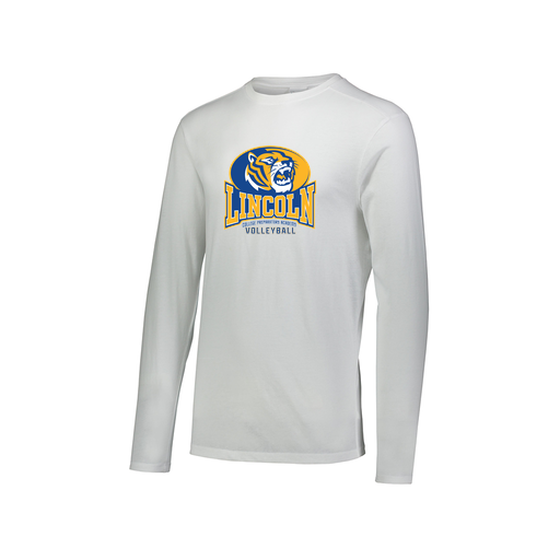 [FTLCUBWH-AXS-LOGO3] Decker Men's Tri-Blend T-Shirt - Long Sleeve (Adult XS, White, Logo 3)