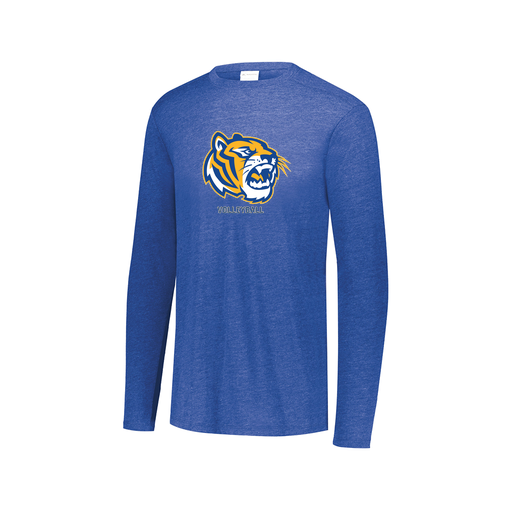 [FTLCUBRY-AXS-LOGO2] Decker Men's Tri-Blend T-Shirt - Long Sleeve (Adult XS, Royal, Logo 2)