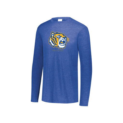 [FTLCUBRY-YS-LOGO2] Decker Youth Tri-Blend T-Shirt - Long Sleeve (Youth S, Royal, Logo 2)