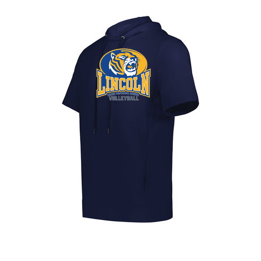 [222605.065.S-LOGO3] YOUTH VENTURA SOFT KNIT SHORT SLEEVE HOODIE (Youth S, Navy, Logo 3)