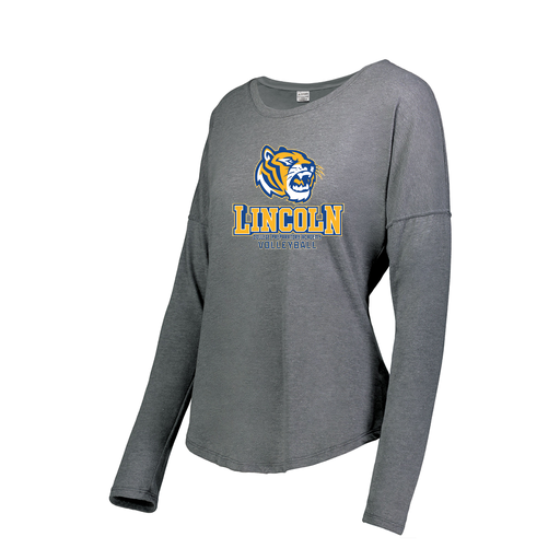 [FTLCUBGY-FAXS-LOGO1] Ladies LS Ultra-blend T-Shirt (Female Adult XS, Gray, Logo 1)